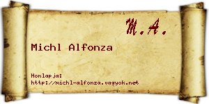 Michl Alfonza névjegykártya